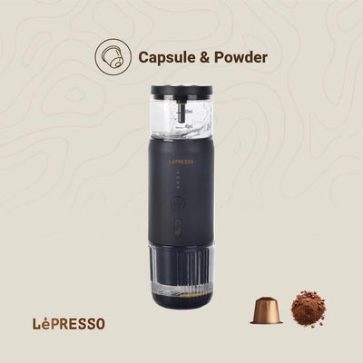 Lepresso Portable Espresso Machine, Stainless Steel, 2500mAh Battery