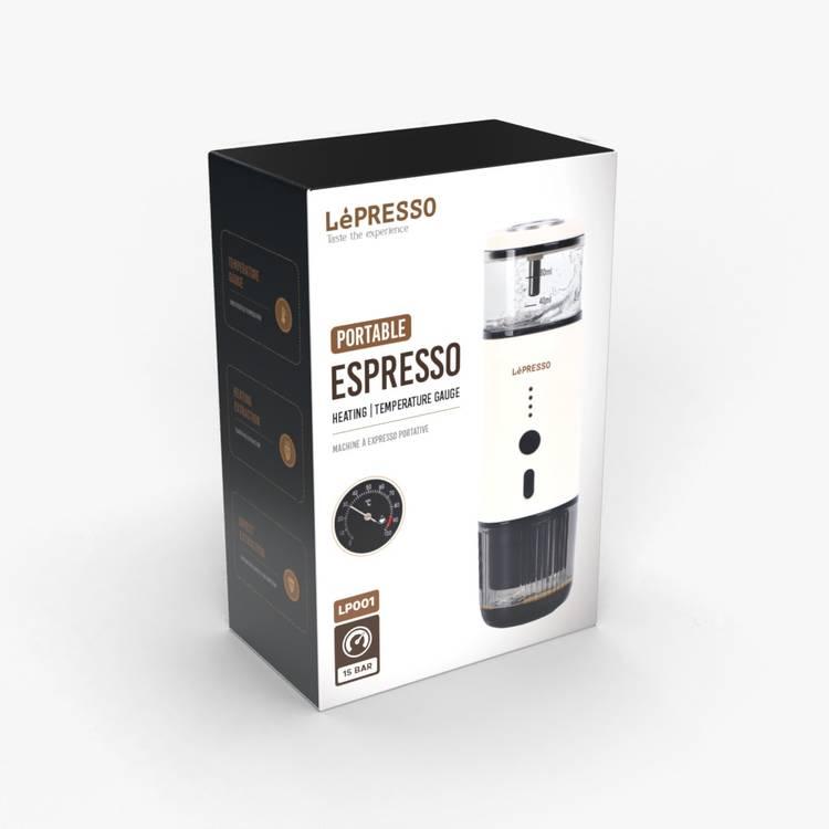 Lepresso Portable Espresso Machine, Stainless Steel, 2500mAh Battery