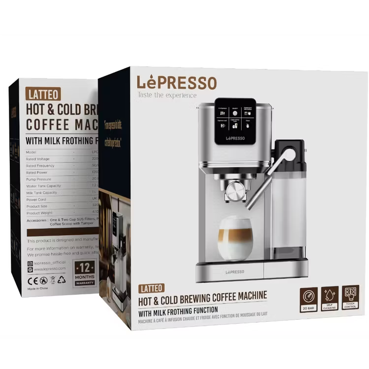 LePresso 15 Bar Automatic Espresso Machine with Milk Tank