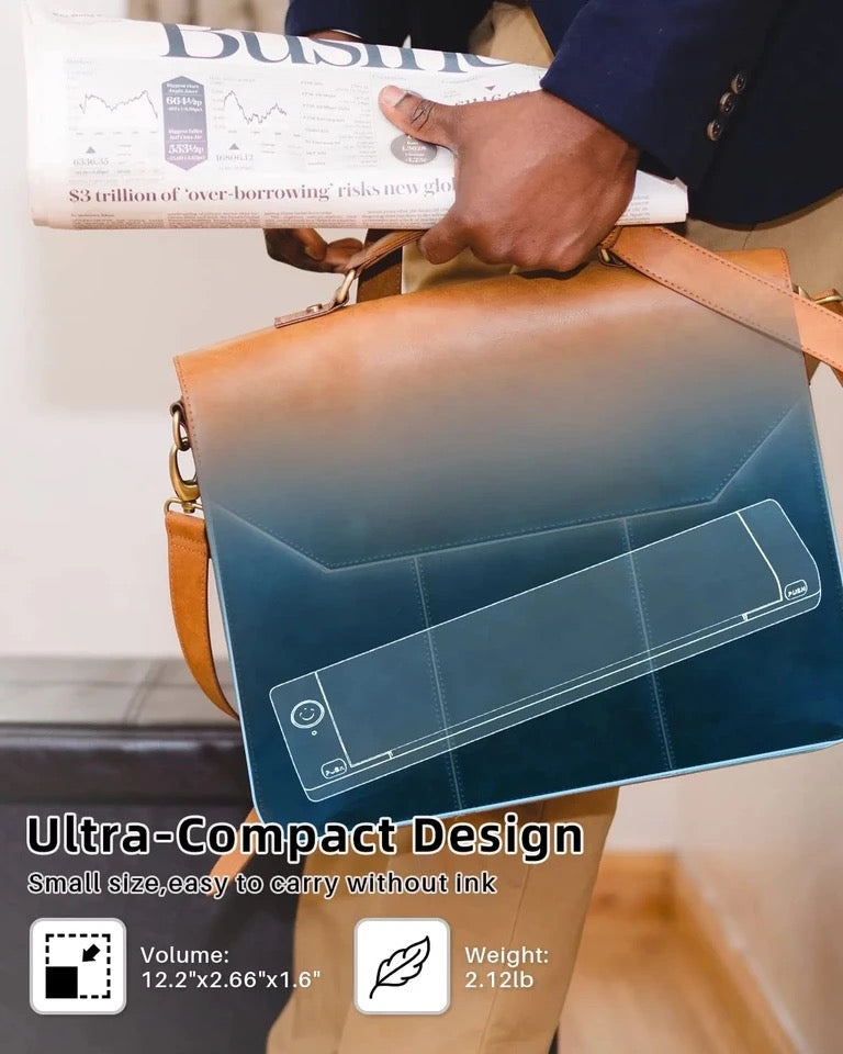 طابعة  حرارية بتقنية البلوتوث لطباعة ورق A4 من Phomemo