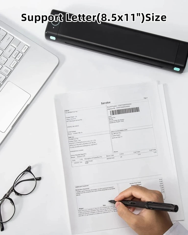 طابعة  حرارية بتقنية البلوتوث لطباعة ورق A4 من Phomemo