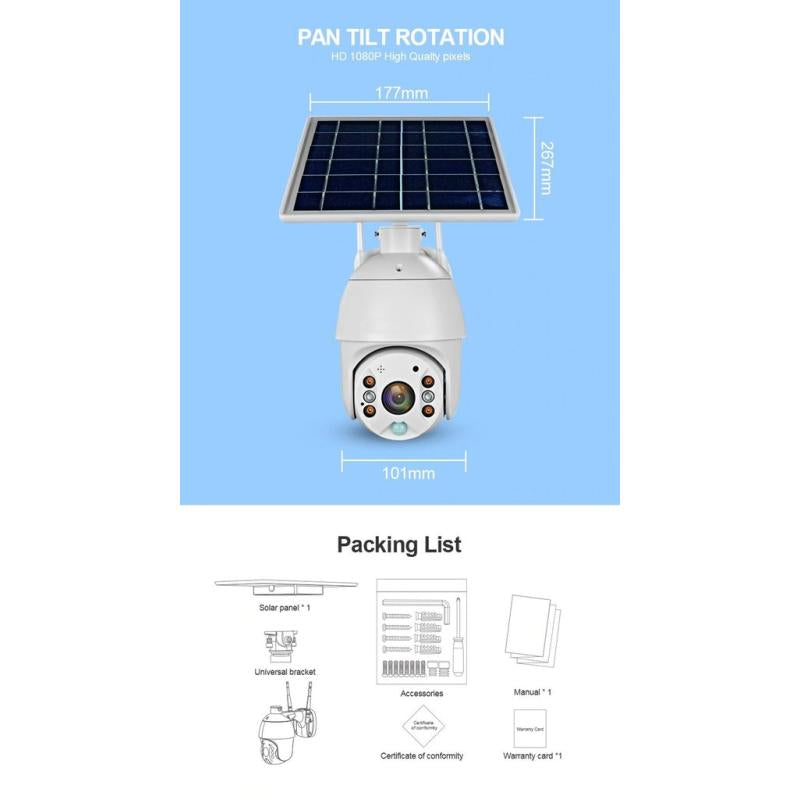 كاميرا مراقبة خارجية ذكية بالطاقة الشمسية بالوايفاي