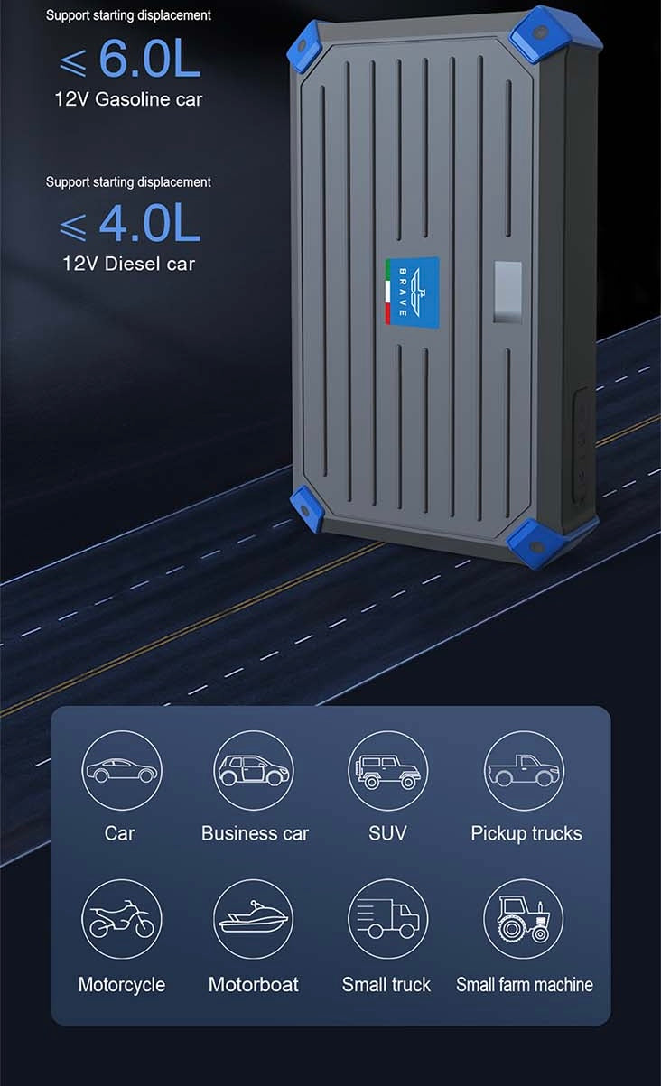 جامب استارتر لتشغيل بطارية يستخدم في حالات الطوارئ من Brave