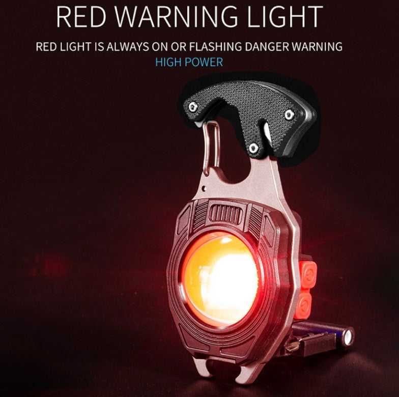 ميني مصباح مع ولاعة وصفارة وبراغي قابل لإعادة الشحن